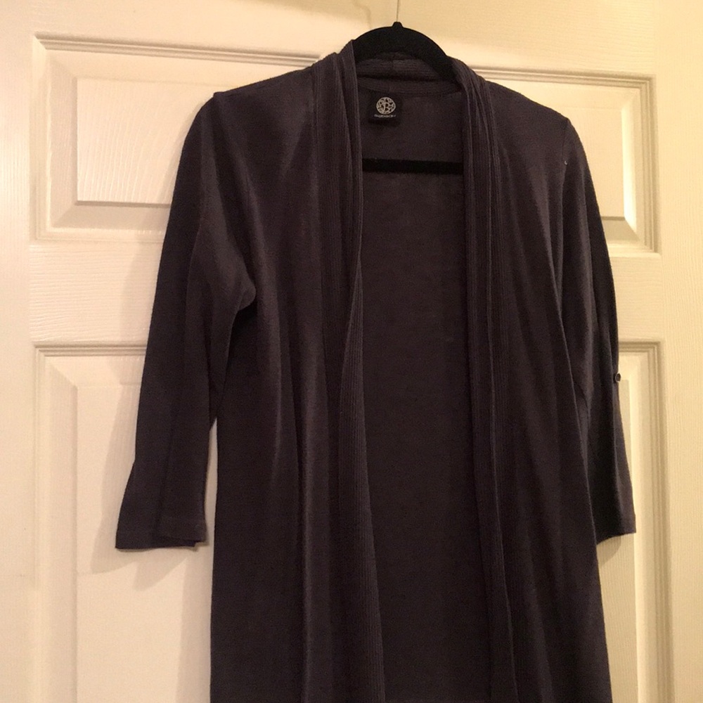 Purple cardigan